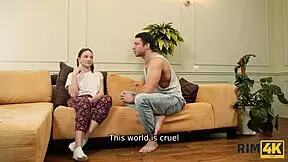 Brunette teen mistress gets rimjob in stockings. Russian beauty loves ass licking fetish.