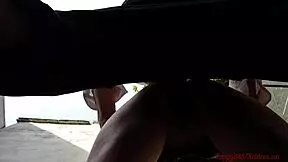 Outside anal and pussy fucking leads to massive swallow in closeup 😈