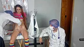 Oh my! First-time redhead patient gets wild with gynecologist team outdoors