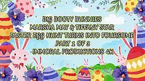 Easter BUNNY BABES GUZZLE BBC IN THROBBING THREESOME CUMFEST
