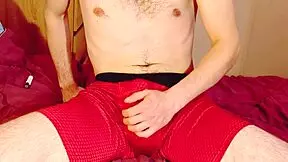 man, hard milking his thick long shaft right after a tough workday