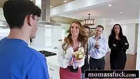 horny stepson couldn't resist banging hot stepmom's tight ass