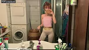 Lifestyle Femdom Kira in Sporty Leggings - Foot Gagging Armpits Licking Facesitting