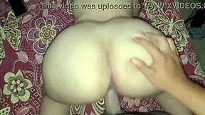 cute chubby brunette moans while riding dick doggystyle with big pussy lips