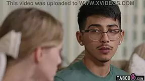 Imagine Aprill, Blindfolded and Bent Over, Feeling the Intense Fuck from Behind