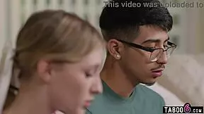 Imagine Aprill, Blindfolded and Bent Over, Feeling the Intense Fuck from Behind