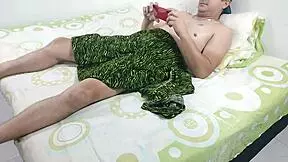 i was jerking off when my stepsister showed up for a favor, and things got steamy in the end