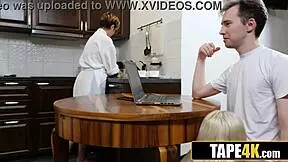 Stepsis Sucks Stepbros Small 18+ Dick Under Table While Mom Preaches