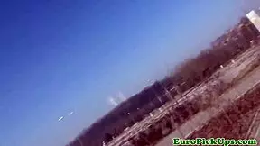 i watch this pierced skater euro chick get pounded outdoors, it's so hot!