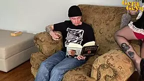 Sloppy Sexy Cleaning Girl Polishes Landlord's Big Dick with Wild Moves