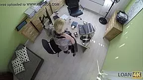 Blonde miss gets banged hard in loan porn video!