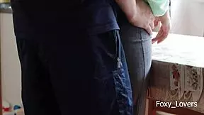 I FUCK college roommate hard on kitchen table for double ORGASM