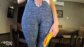 Mysteriouskathy in leggings ready for doggystyle cum