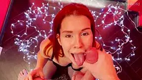 cute redhead teen 18+ gives passionate blowjob to kaira love