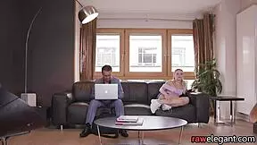 European teen beauty seduces older guy in missionary position