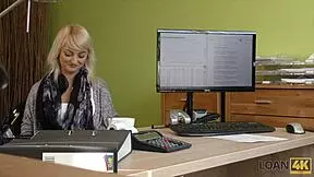 Blonde miss gets banged hard in loan porn video!