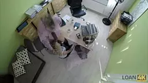 Blonde miss gets banged hard in loan porn video!