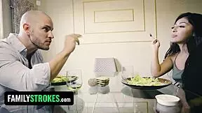 sneaking under table to suck stepdad's cock?