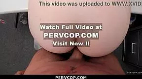 Troublemaking Teen 18+ Sucks Security Cop's Cock in Garage