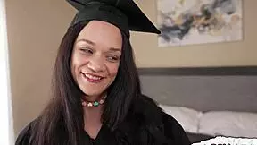 Girl Next Door Receives Intense Grad Gift From Step-Dad In Doggystyle Quickie