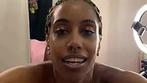 Petite blonde gives SLOPPY HEAD to BIG BLACK COCK.