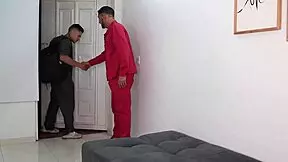 Two massage therapists engage in a quickie with horny latina Dilan Clavijo