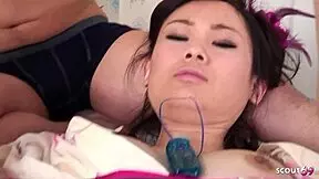 Uncensored JAV with geisha girl in double vaginal MMF threesome action