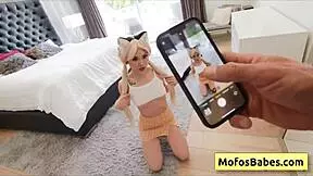 Asian teen sucks massive white dick on film with Lulu Chu and Scott Nails