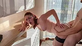 Real estate agent, I fucked her hard to seal the deal with cum on face