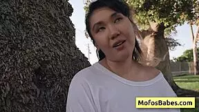 Sexy hot asian teen reveals natural big boobs to friend outdoors tomie tang charles dera