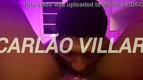 a young brunette girl enjoys oral pleasure in a private session