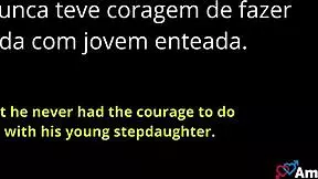 teen percebe pau do padrasto ficando duro com ela mais que com ex-esposa