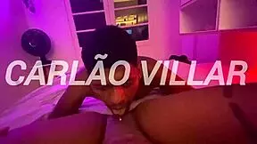 a young brunette girl enjoys oral pleasure in a private session