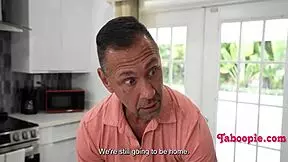 Whoa! Stepdad's gothic cowgirl rides him wild!