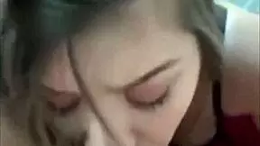 Young girlfriend gives great oral