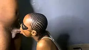 pretty black neighbor surprises with oral skills