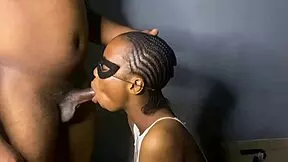 pretty black neighbor surprises with oral skills