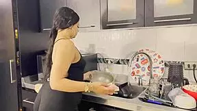 boss fucks mia montiel hard in the kitchen for bad behavior