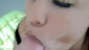 quick blowjob from young stepsister in parents' room in miami