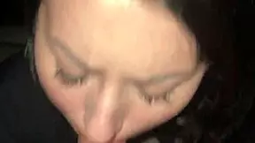 She takes a big dose in her throat, swallows and gags like a slut.