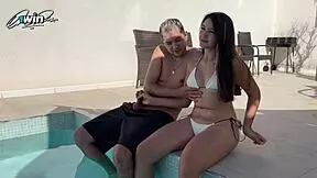 I got my step sister to jerk me off in public pool