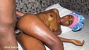 ebony slut riding monster cock in cowgirl and missionary