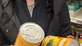 She takes a big dose in her throat, swallows and gags like a slut.