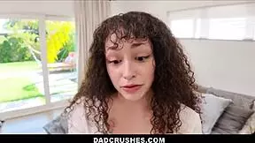 Petite curly-haired teen stepdaughter Pixie Small gets anal sex from stepdad Jack Vegas in POV.