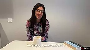 Nerdy girl's steamy sperm encounter
