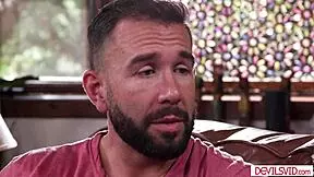 Guy fucks and cums inside his petite lesbian friend!