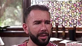 Guy fucks and cums inside his petite lesbian friend!