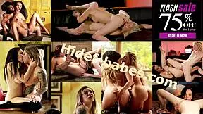 A teen home service provider gets her pussy licked by a horny milf client during a sensual massage session involving kissing and face sitting.