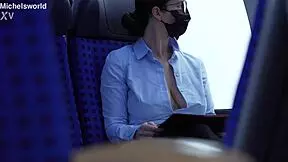 Slave wife goes braless in public with blindfolded downblouse exposure