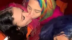 Boat party turns into a steamy group session with big natural tits and big ass babes